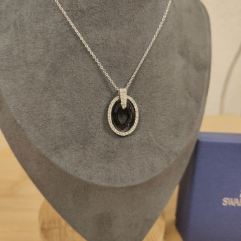 COLLIER SWAROVSKI ROND NOIR