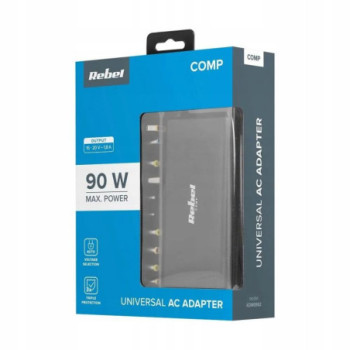 CHARGEUR UNIVERSEL REBEL 90W 15-20V AUTOMATIQUE 11 PRISES NOIR