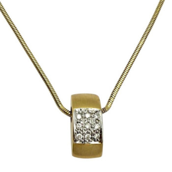 COLLIER+PENDENTIF OR14CT+DIAMS 8.08GRS