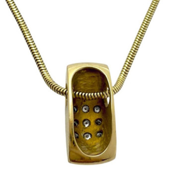 COLLIER+PENDENTIF OR14CT+DIAMS 8.08GRS