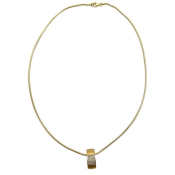 COLLIER+PENDENTIF OR14CT+DIAMS 8.08GRS