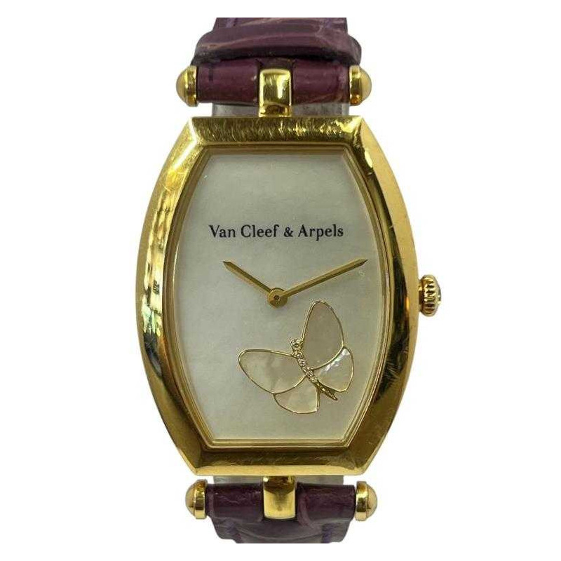 MONTRE VAN CLEEF & ARPELS PIPILLON TONNEAU QUARTZ EN OR ROSE 18K POCHETTE + COPIE SERVICE MONTRE VAN CLEEF & ARPELS PIPILLON TONNEAU QUARTZ EN OR ROSE 18K POCHETTE + COPIE SERVICE