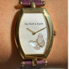 MONTRE VAN CLEEF & ARPELS PIPILLON TONNEAU QUARTZ EN OR ROSE 18K POCHETTE + COPIE SERVICE