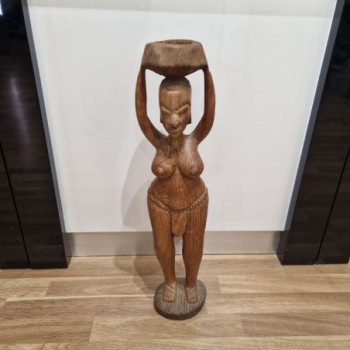 STATUE AFRICAINE FEMME JARRE TETE 62CM 