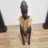 STATUE AFRICAINE PERSO ACCROUPI 45 CM 
