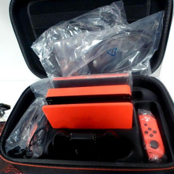CONSOLE SWITCH OLED ROUGE + HOUSSE