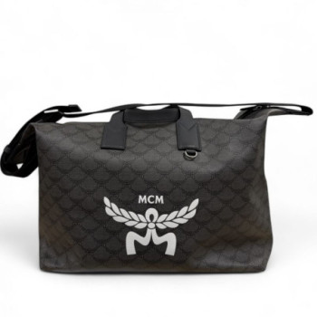 SAC DE VOYAGE MCM TOILE ET CUIR NOIR