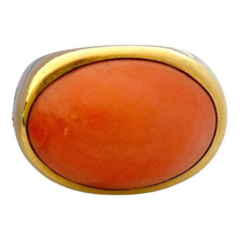 BAGUE OR JAUNE 18CT T50 +DIAMS 17.12GRS