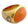 BAGUE OR JAUNE 18CT T50 +DIAMS 17.12GRS