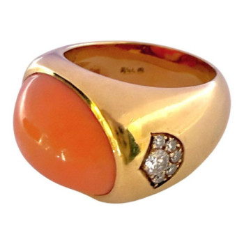 BAGUE OR JAUNE 18CT T50 +DIAMS 17.12GRS