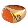 BAGUE OR JAUNE 18CT T50 +DIAMS 17.12GRS