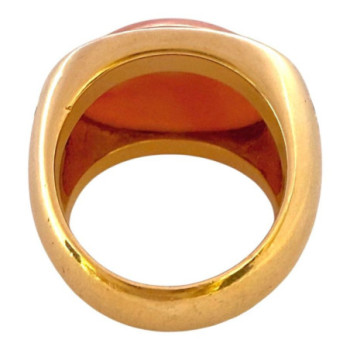 BAGUE OR JAUNE 18CT T50 +DIAMS 17.12GRS