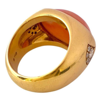 BAGUE OR JAUNE 18CT T50 +DIAMS 17.12GRS
