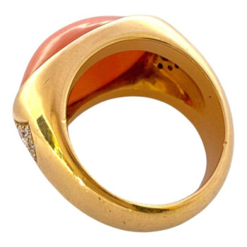 BAGUE OR JAUNE 18CT T50 +DIAMS 17.12GRS