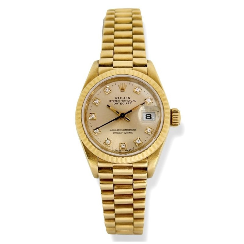 ROLEX LADY DATEJUST PRESIDENT OR 18 CT - 69178 - 26MM - 1986 - AVEC BOITE ET SANS PAPIER ROLEX LADY DATEJUST PRESIDENT OR 18 CT - 69178 - 26MM - 1986 - AVEC BOITE ET SANS PAPIER