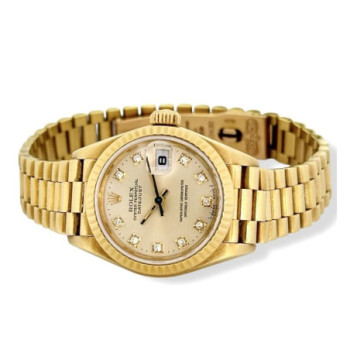 ROLEX LADY DATEJUST PRESIDENT OR 18 CT -  69178 - 26MM - 1986 - AVEC BOITE ET SANS PAPIER