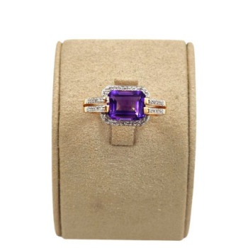 BAGUE OR ROSE 18CT 3.49GR AMETH DMT