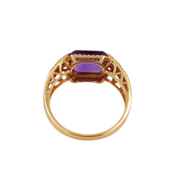 BAGUE OR ROSE 18CT 3.49GR AMETH DMT