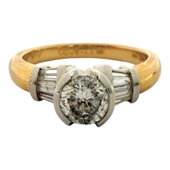 BAGUE OR 14CT DIAMANT 0.5CT