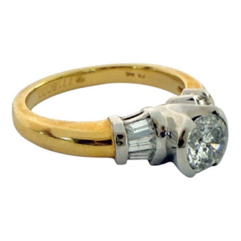 BAGUE OR 14CT DIAMANT 0.5CT