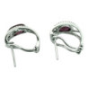 BOUCLES D OREILLES OR BLANC 18K DIAMANTS ET RUBIS 5.15GRS