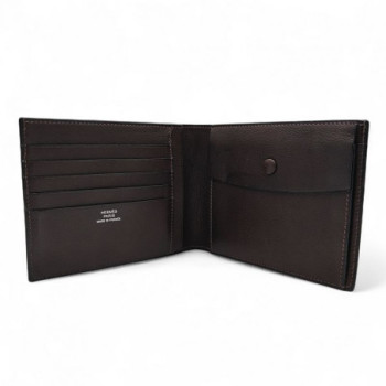 PORTEFEUILLE HERMES THALES MC2 CUIR MARRON