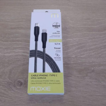 CABLE TRESSE RENFORCE  IPHONE TYPE C / LIGHTNING