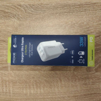 CHARGEUR DOUBLE ENTREES USB TYPE C 33W