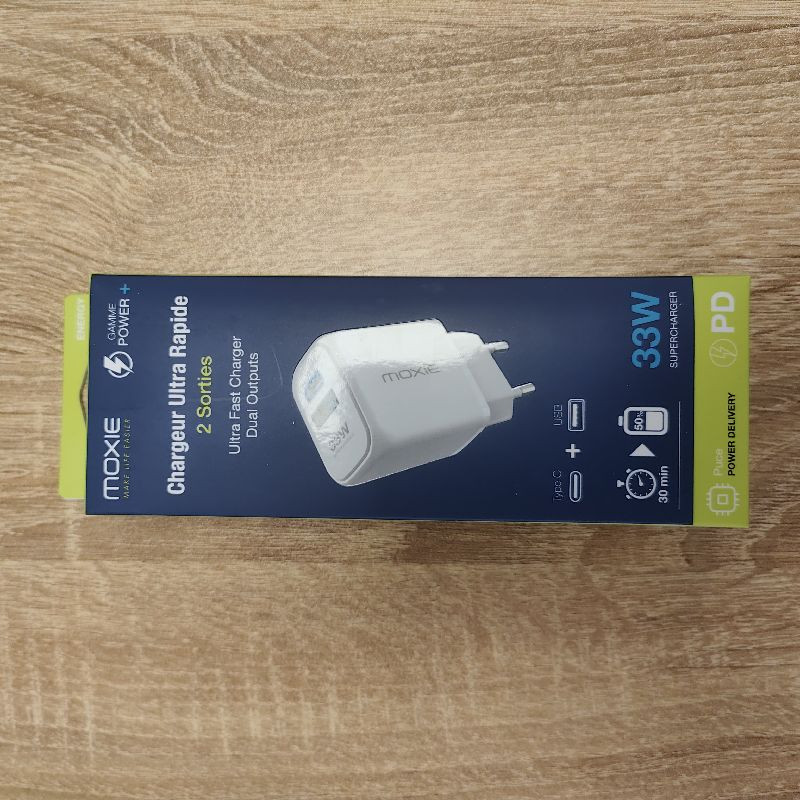 CHARGEUR DOUBLE ENTREES USB TYPE C 33W