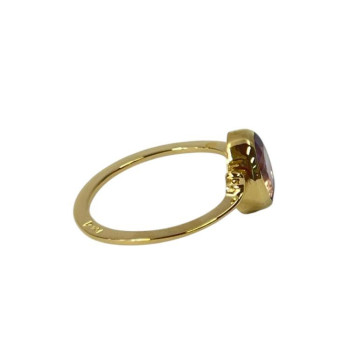 BAGUE EN OR JAUNE 18CTS AVEC AMETHYSTE2.66GRS