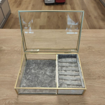BOITE A BIJOUX CLIPO 8X16CM FER VERRE