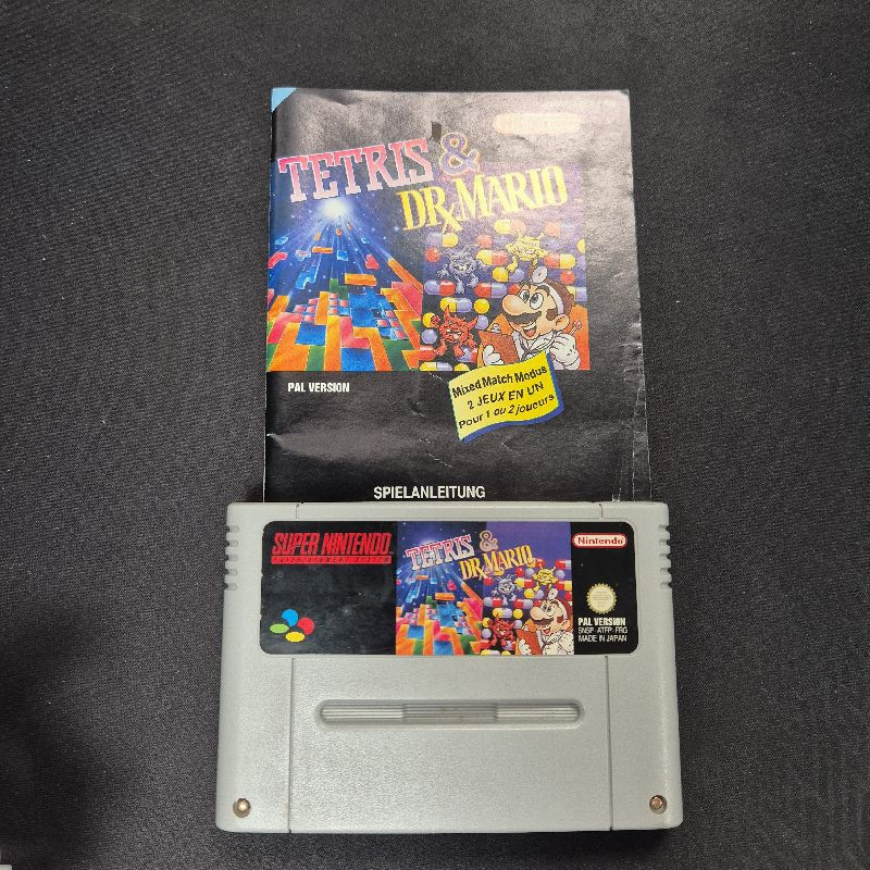 TETRIS & DR MARIO SUPER NINTENDO CARTOUCHE + LIVRET TETRIS & DR MARIO SUPER NINTENDO CARTOUCHE + LIVRET