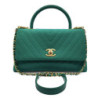 SAC CHANEL COCO HANDLE CHEVRON VERT