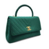 SAC CHANEL COCO HANDLE CHEVRON VERT