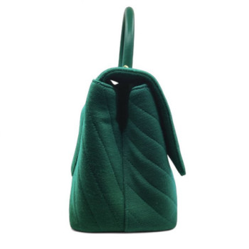 SAC CHANEL COCO HANDLE CHEVRON VERT