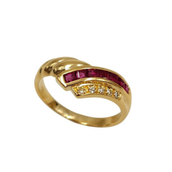 bague or jaune 18ct 3.54gr rubis dmt