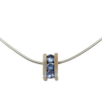 COLLIER OR BLANC 18CT 5.47GR TOURMALINE