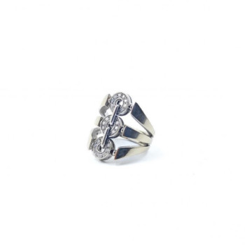 BAGUE BULGARI COLLECTION ASTRALE OR BLANC 18CT ET DIAMANTS 12.20G T. 55
