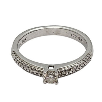 BAGUE PLATINE 950+DIAMS T51 3.98GRS