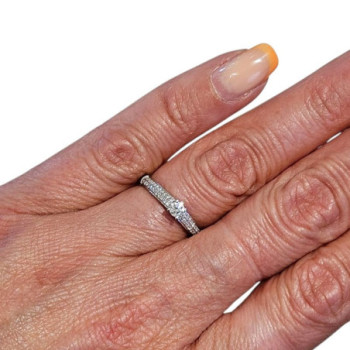 BAGUE PLATINE 950+DIAMS T51 3.98GRS