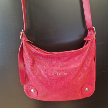 SAC LONGCHAMP ROUGE PLAT VINTAGE