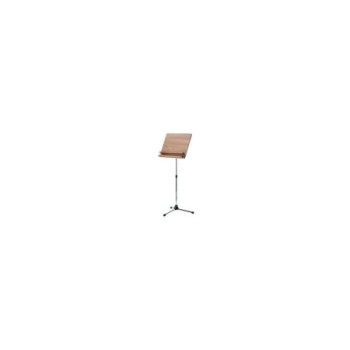 K&M 118/3 Orchestra Music Stand with Chrome Stand and Walnut Wooden Desk + STAND X3 KONING & MEYER