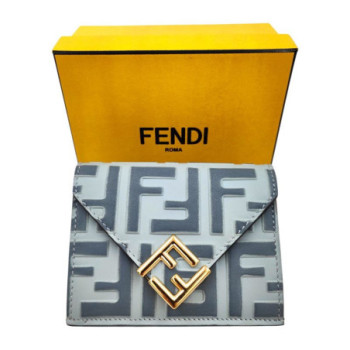 PORTE MONNAIE FENDI CUIR CERULEO
