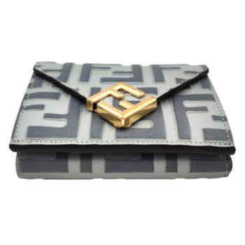 PORTE MONNAIE FENDI CUIR CERULEO