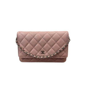 POCHETTE CHANEL WOC 2024 CUIR GRAINE ROSE  FULLSET