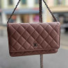 POCHETTE CHANEL WOC 2024 CUIR GRAINE ROSE  FULLSET