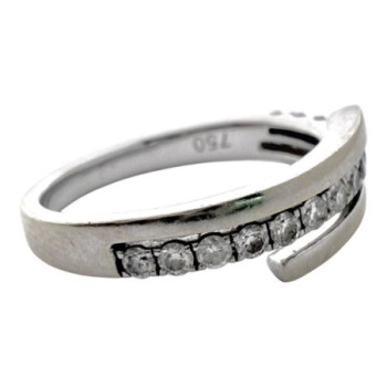 BAGUE OR 18CT 3.72GR DIAMANTS T52