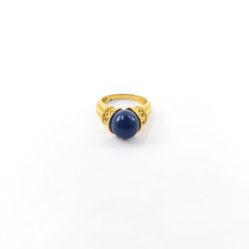 BAGUE LALAOUNIS OR JAUNE 18CT ET SODALITE 7.60G T. 53