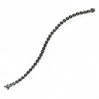 BRACELET OR BLANC 750 + RIVIERE DE DIAMANTS 13.5GRS