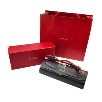 LUNETTES CARTIER EXCEPTION RED WOOD CT0286O 004